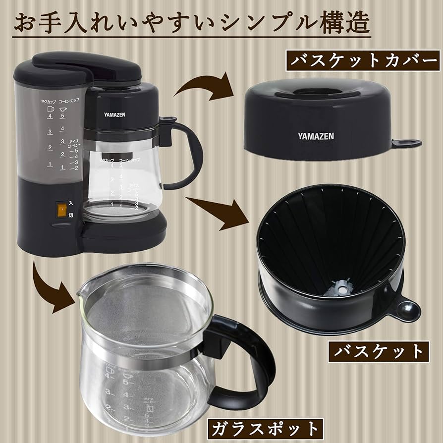 YAMAHA コーヒーメーカー YCA-502 コーヒーメーカー ドリップ式 650ml 5杯用 保温機能付 YCA-502(B
